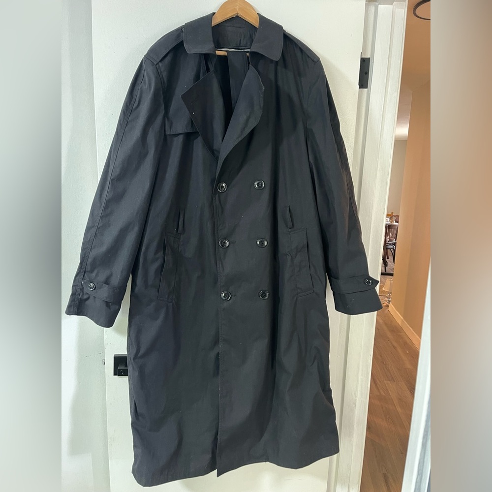 Men’s black trench coat